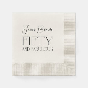 Elegante Gentlemen's Fiftieth Birthday Party Serviette
