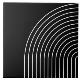 Elegante geometrische abstrakte Linien schwarz-wei Fliese