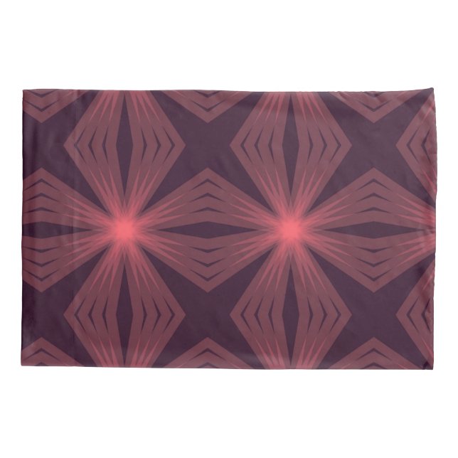 Elegante geometrische Blume im Retrostil Kissenbezug (Rückseite)