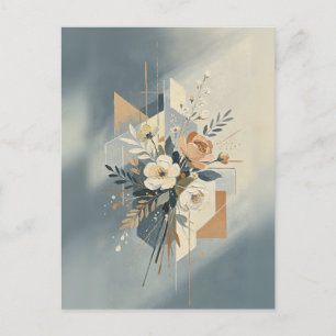 Elegante geometrische botanische Kunst Postkarte