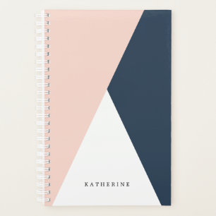Elegante geometrische Dreiecke aus Rosa und Marine Planer