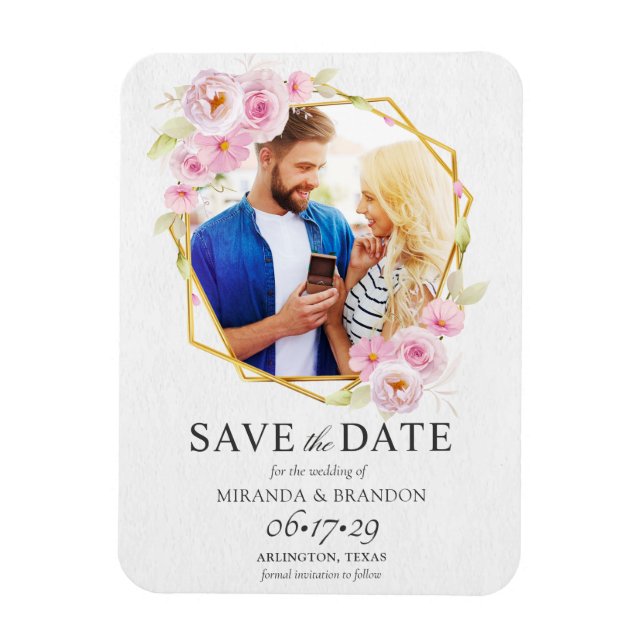 Elegante geometrische Formen Save the Date Magnet (Vertikal)