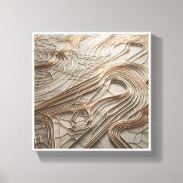 Elegante geometrische Gold-Draht-Abstraktion auf w Leinwanddruck