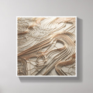 Elegante geometrische Gold-Draht-Abstraktion auf w Leinwanddruck