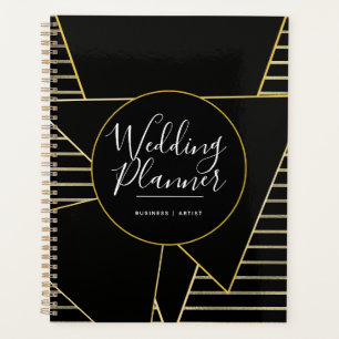 Elegante geometrische Gold- und Folienstreifen-Hoc Planer