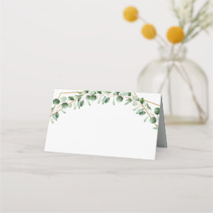 Elegante geometrische Greenerie Hochzeitslehne gek Platzkarte