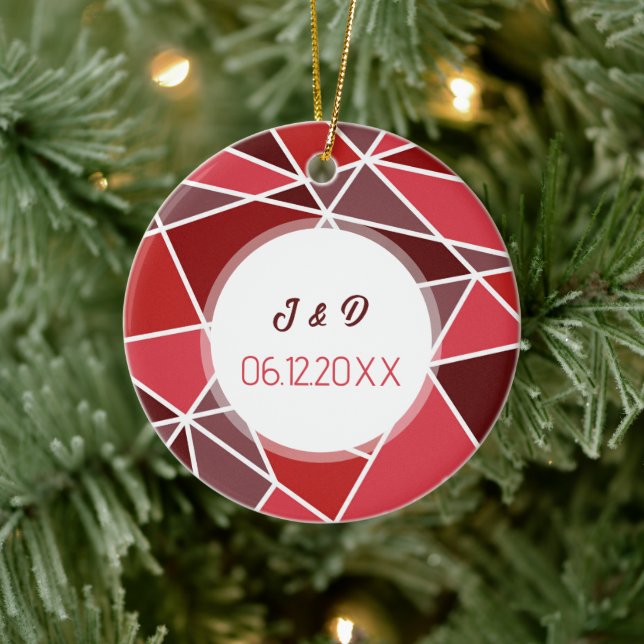 Elegante geometrische Hochzeit Keramik Ornament (Baum)