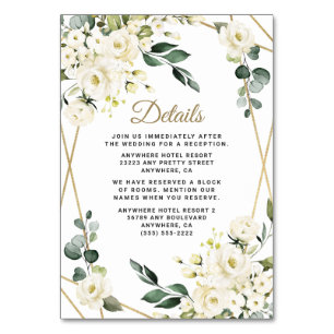 Elegante geometrische Hochzeitskarten mit Gold Geo Tischnummer