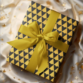 Elegante geometrische Holzkohle Weihnachtsbaum Geschenkpapier