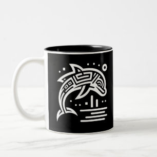 Elegante geometrische Kunst Zweifarbige Tasse