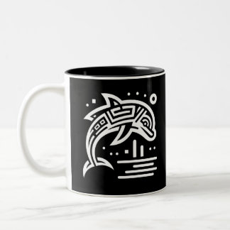 Elegante geometrische Kunst Zweifarbige Tasse
