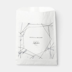 Elegante geometrische Marmorhochzeit Geschenktütchen
