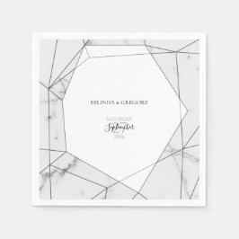 Elegante geometrische Marmorhochzeit Serviette