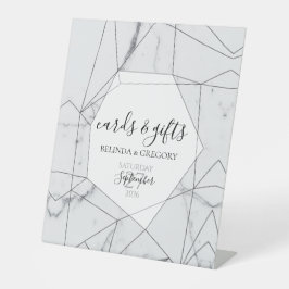 Elegante geometrische Marmorkarten - Geschenke Sockelschild