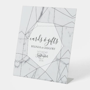 Elegante geometrische Marmorkarten - Geschenke Sockelschild
