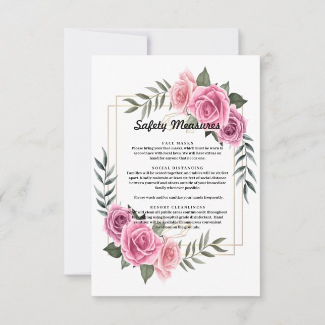 Elegante geometrische rosa Rosensicherheitsmaßnahm Dankeskarte (Vorderseite)
