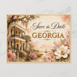Elegante georgia Save-the-Date-Hochzeits-Einladung Postkarte