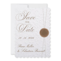 Elegante geprägte Save-the-Date-Hochzeitseinladung