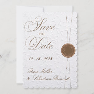 Elegante geprägte Save-the-Date-Hochzeitseinladung Einladung