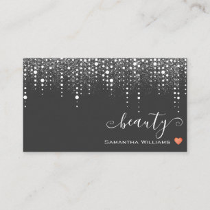Elegante gepunktete Tropfen mit Chic Silver Rain a Visitenkarte