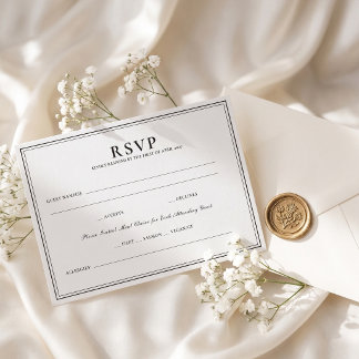 Elegante gerahmte Mahlzeiten-Auswahl-Hochzeit RSVP Karte