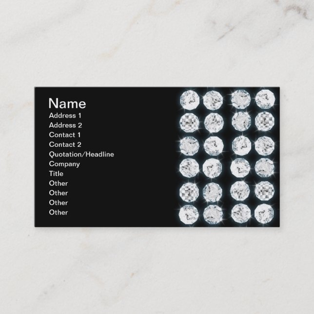 Elegante Geschäfts-Imitat-Diamanten Visitenkarte (Vorderseite)