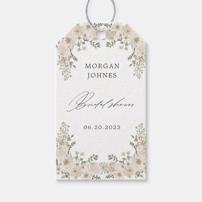 elegante Geschenkartikel aus Elfenbein-Brautparty Geschenkanhänger (Vorderseite)