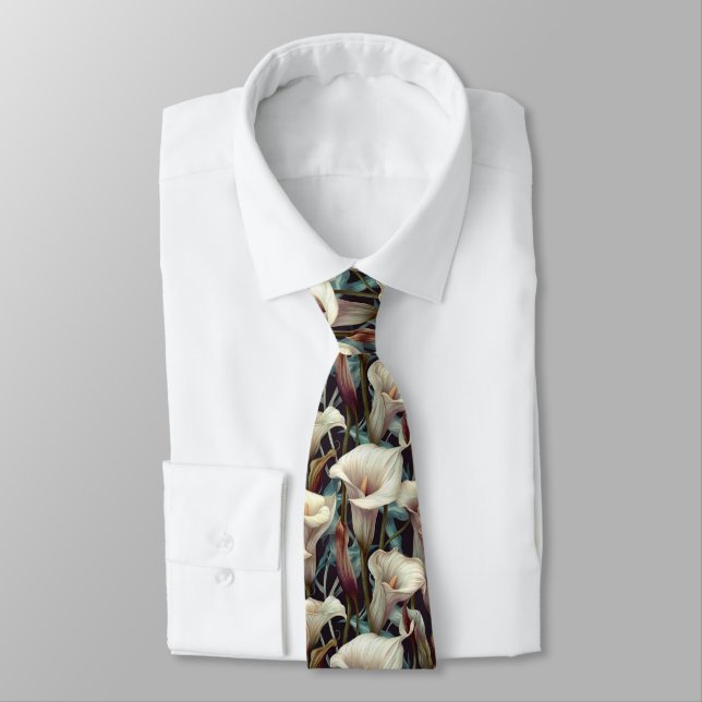 Elegante Geschenke für ihn Calla-Lilien Blumenarra Krawatte (Gebunden)
