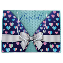 Elegante Geschenktasche mit Bow- und Herzklammern
