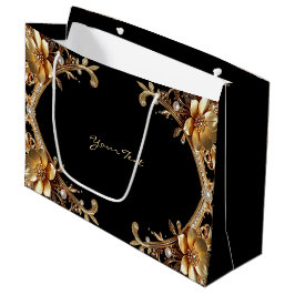 Elegante Geschenktasche mit goldenem Rahmen Große Geschenktüte