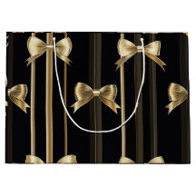 Elegante Geschenktasche mit schwarzer Base und gol