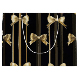 Elegante Geschenktasche mit schwarzer Base und gol Große Geschenktüte