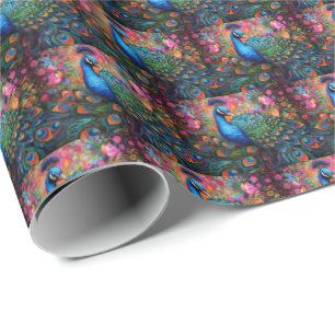 Elegante Geschenkverpackung aus Pfauenpapier Geschenkpapier