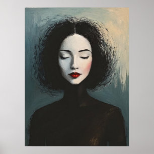 Elegante gesichtslose Dame modernes Porträt Poster