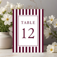 Elegante gestreifte burgunderrote Hochzeit