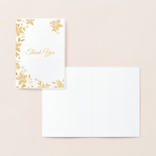 Elegante gestreifte Floral Danksagung Folienkarte