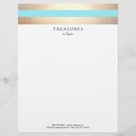 Elegante gestreifte IMITATE Gold Türkis Blau Briefbogen