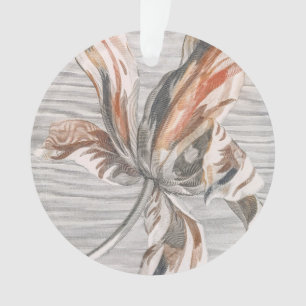 Elegante gestreifte Tulpe Antike Blumenradierung Ornament