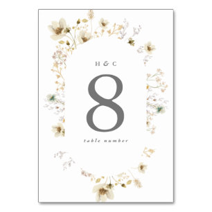 Elegante getrocknete Wildblume Pampas Floral BOHO  Tischnummer