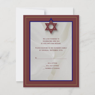 Elegante Gewebe-Bar Mitzvah Antwort in Burgunder