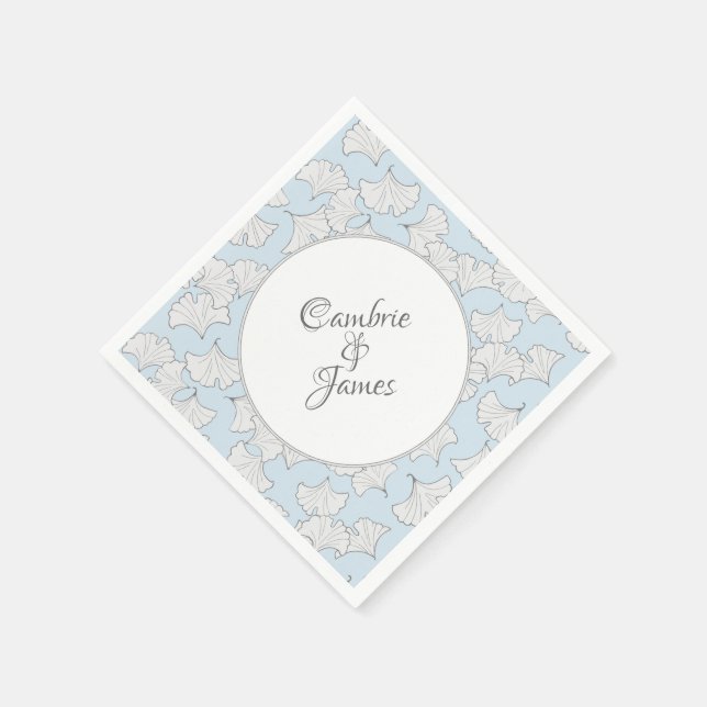 Elegante Ginkgo-Blätter mit benutzerdefinierter Hi Serviette (Ecke)