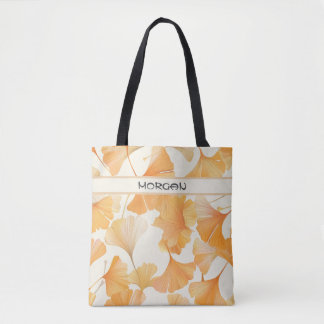 Elegante Ginkgo Blätter Personalisiert Tote Bag 🌿 Tasche