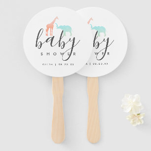 Elegante Giraffe-Elefanten-Baby-Party Fächer