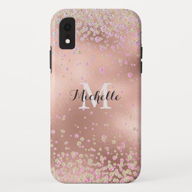 Elegante Girly Imitats Rose Case-Mate iPhone Hülle (Rückseite)