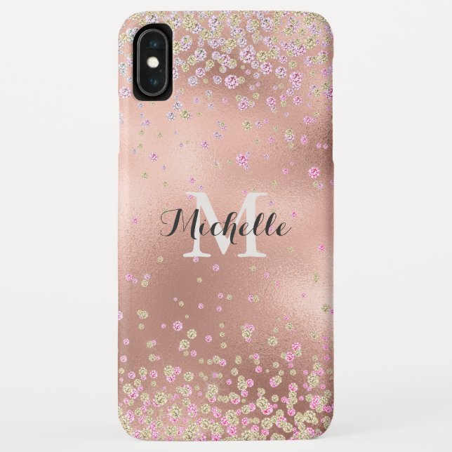 Elegante Girly Imitats Rose Case-Mate iPhone Hülle (Rückseite)