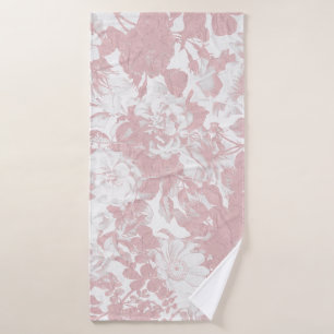 Elegante girly modische rosa korallenrote weiße badehandtuch