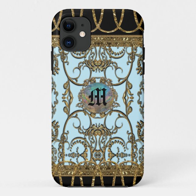 Elegante Girly Monogram Case-Mate iPhone Hülle (Rückseite)