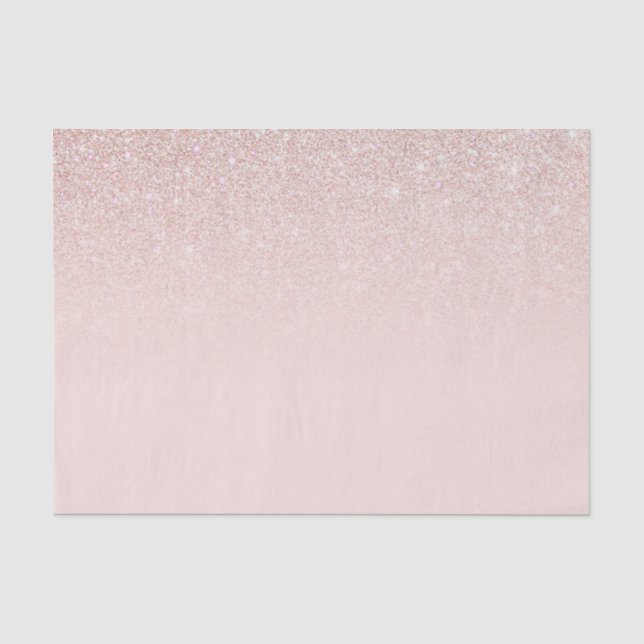 Elegante Girly Rose Gold Pink Glitzer Ombre Seidenpapier (Vorderseite)