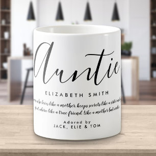 Elegante, girly Skript-Tante-Zitat Kaffeetasse