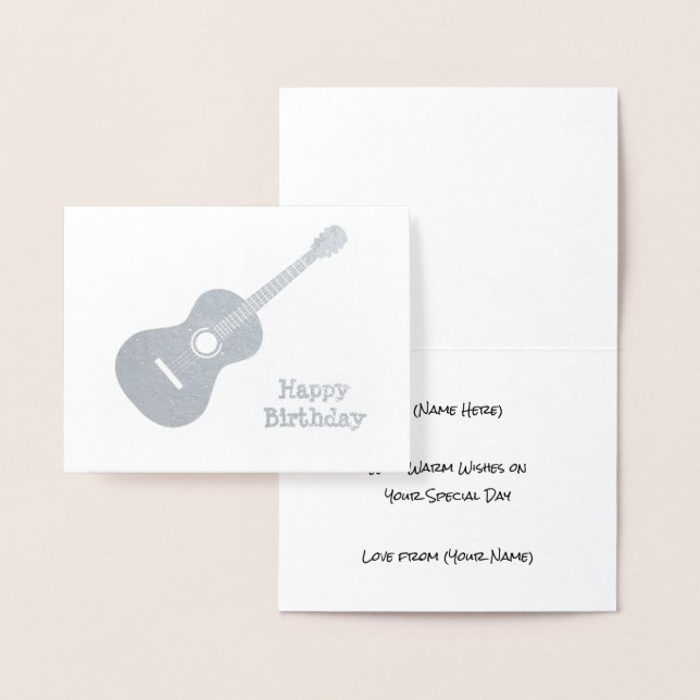 Elegante Gitarre - Silbermotiv oder Goldenes Motiv Folienkarte (Anzeige)